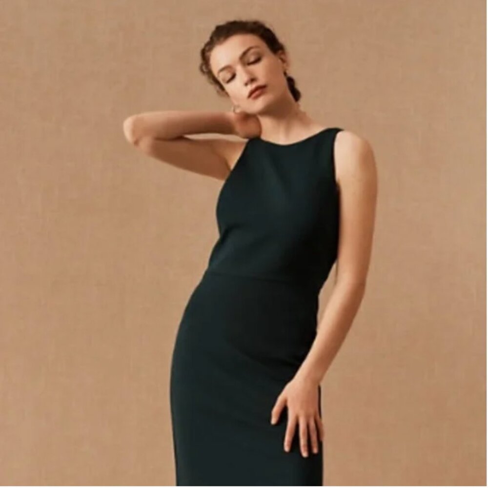 BHLDN- LONDON CREPE DRESS - GREEN